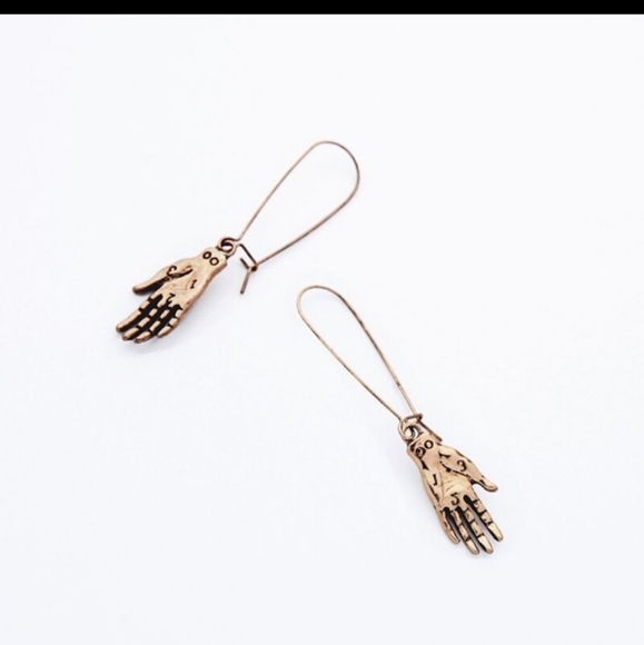 Gold Toned Gypsy Minimalist Dangle Earrings - Picture 2 of 3